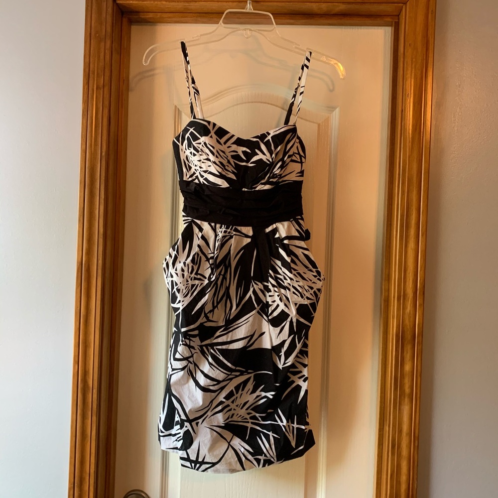 Black and white spaghetti strap dress